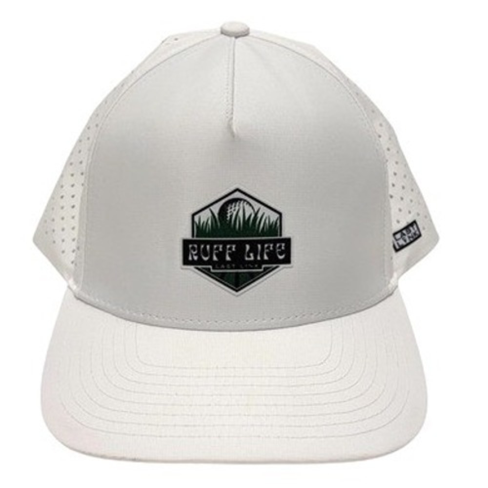 Last Link Ruff Life Golf Hat Cap White Mens‎ OS Perforated Performance Snapback